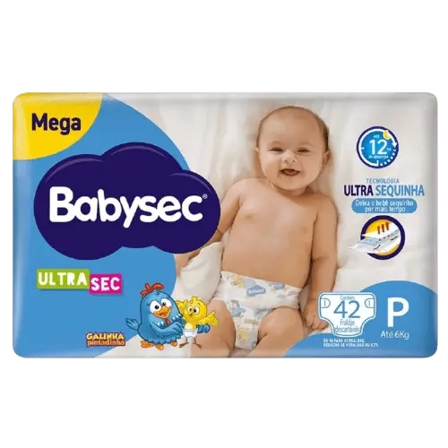 Fralda descartável Ultra Sec Mega Babysec P42/M38/G32/XG30/XXG28